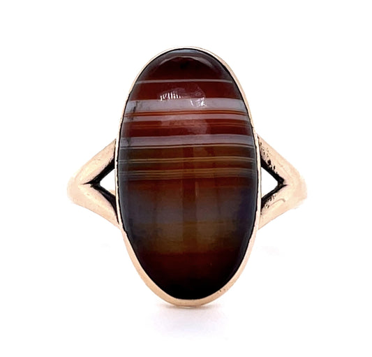 Original Victorian Agate 14KY Ring (Antique 1880s)
