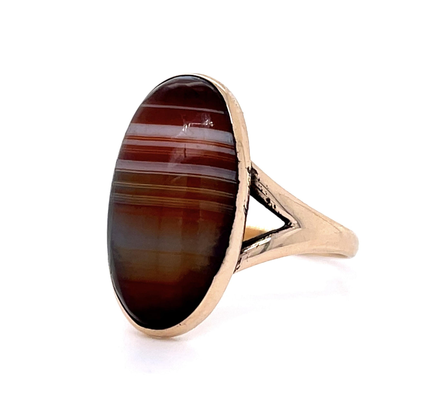 Original Victorian Agate 14KY Ring (Antique 1880s)