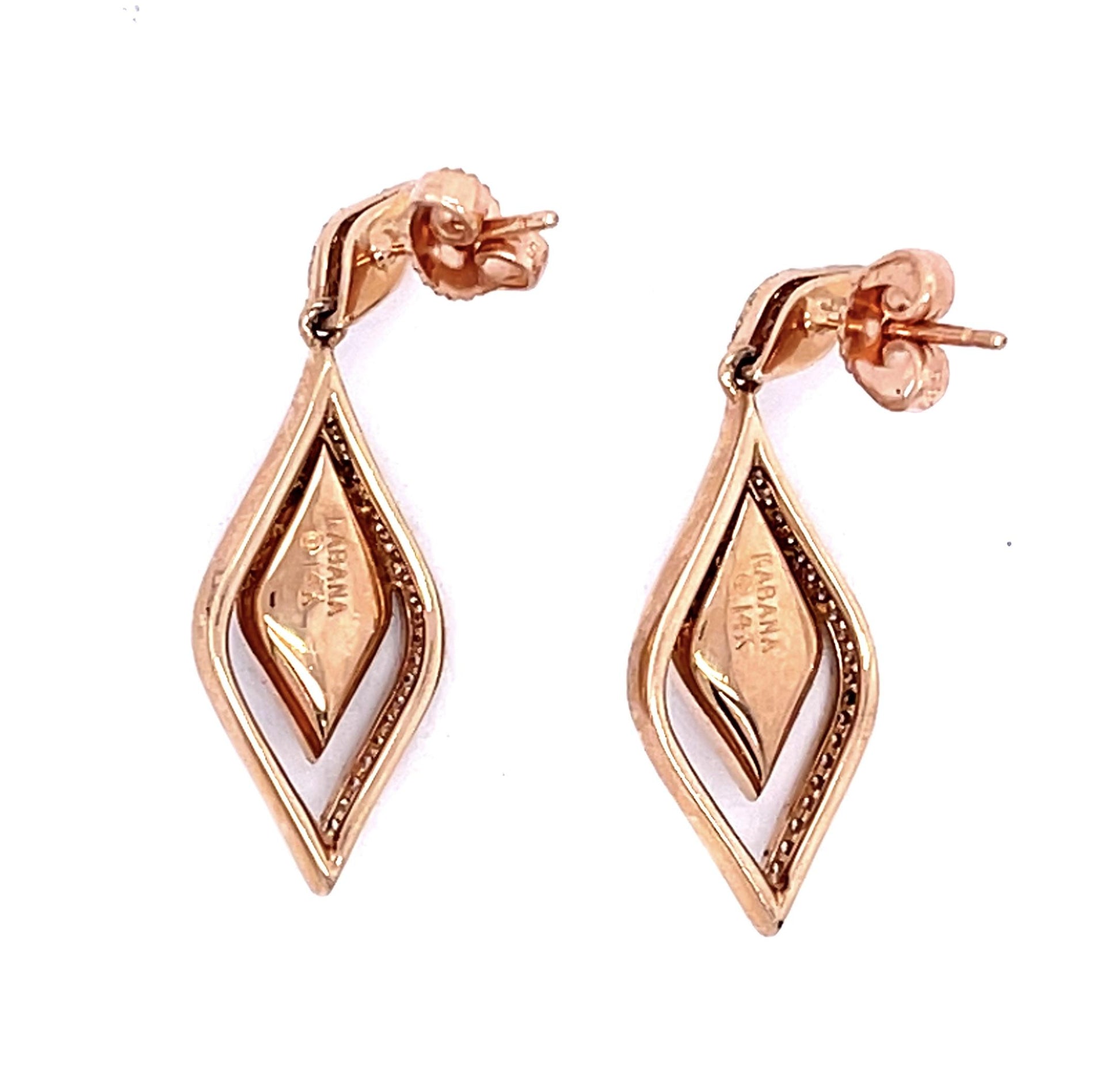 Kabana .74ct Diamond + Mother of Pearl 14KY Drop Earrings