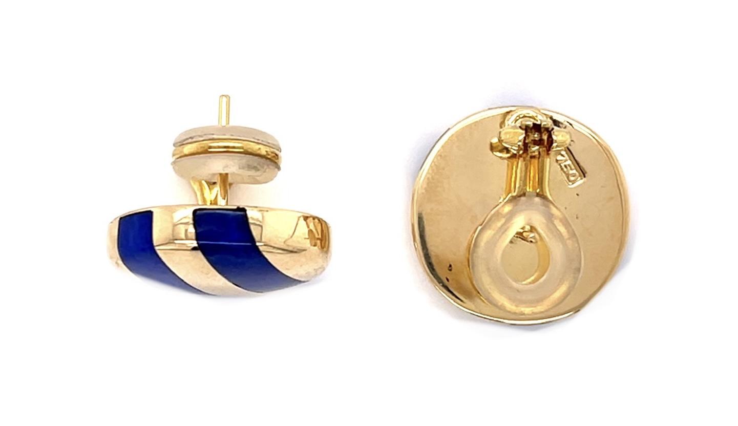 18KY Blue Lapis Clip Earrings