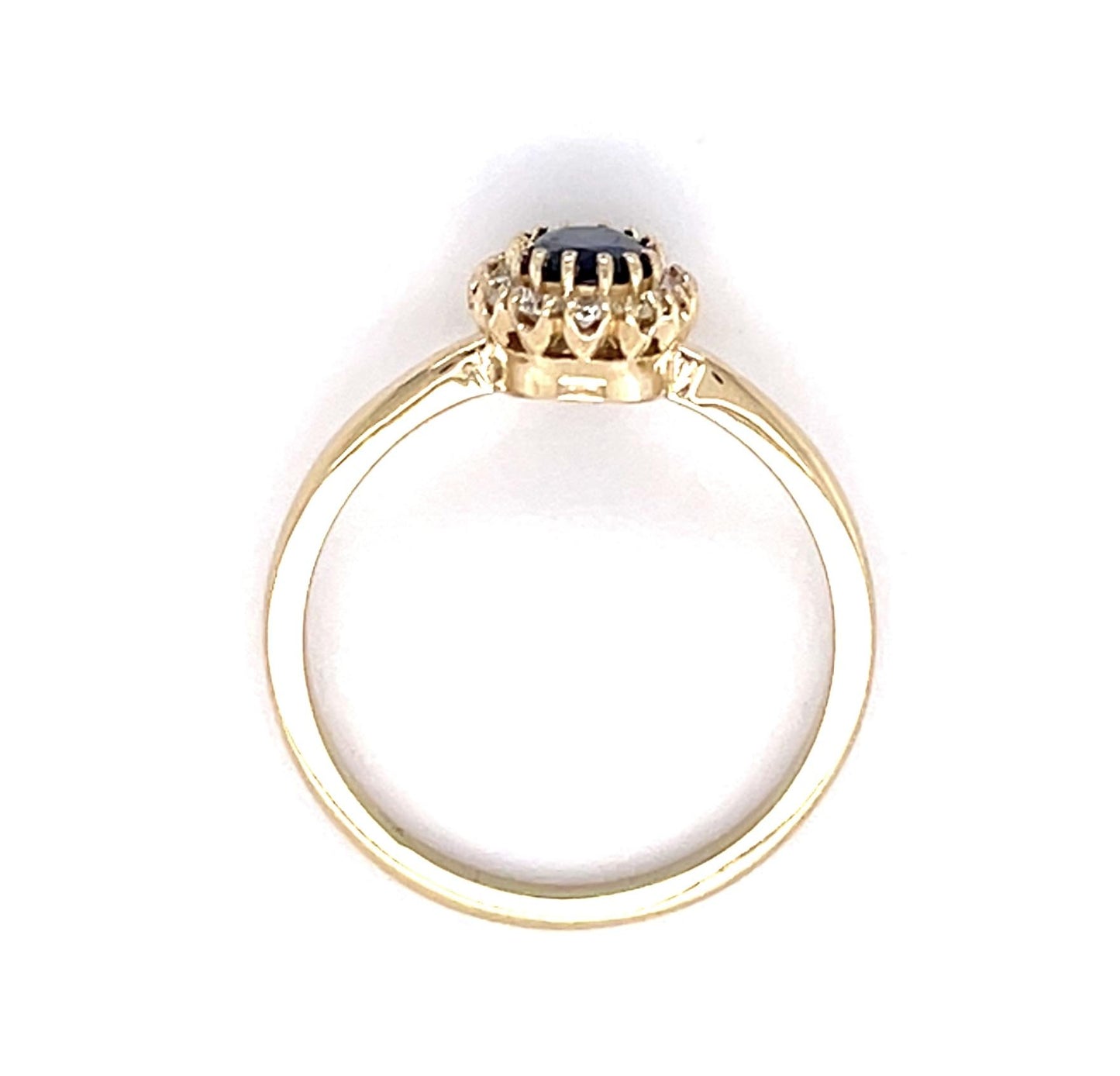 Original Victorian .35ct Oval Sapphire 14KY Ring (Antique 1880s)