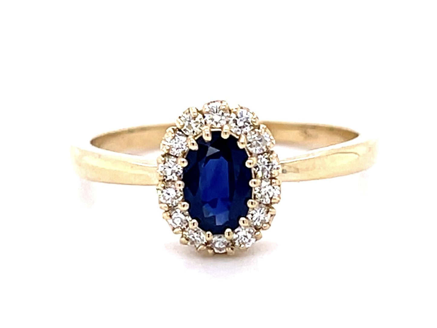Original Victorian .35ct Oval Sapphire 14KY Ring (Antique 1880s)