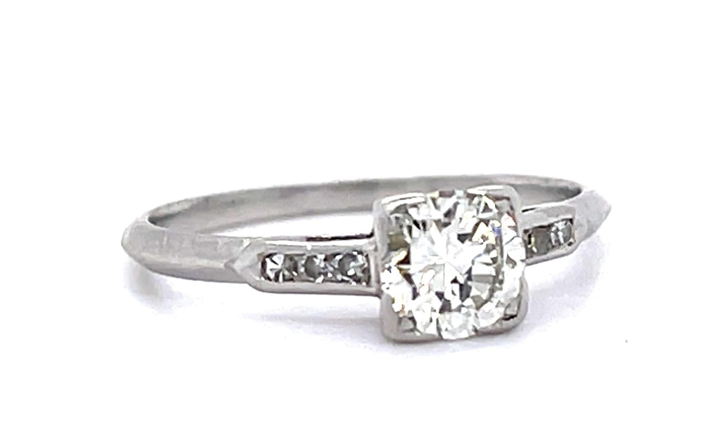 Original Art Deco .60ct European Diamond PT Ring (Vintage 1930s)