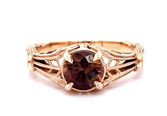 .90ct Orange Zircon 14K Rose Gold Ring