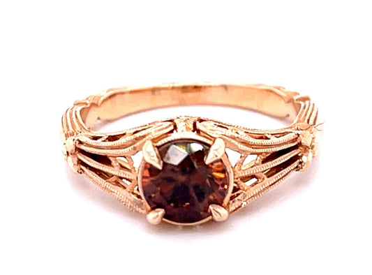 .90ct Orange Zircon 14K Rose Gold Ring