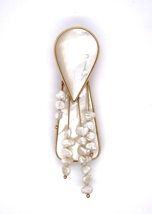 Mother of Pearl 14KY Custom made Brooch