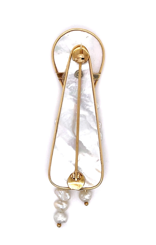 Mother of Pearl 14KY Custom made Brooch