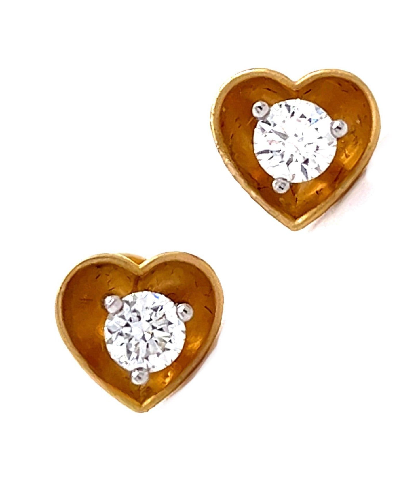 Original .58ct Diamond 14KY Stud Earrings (Vintage 1950s)