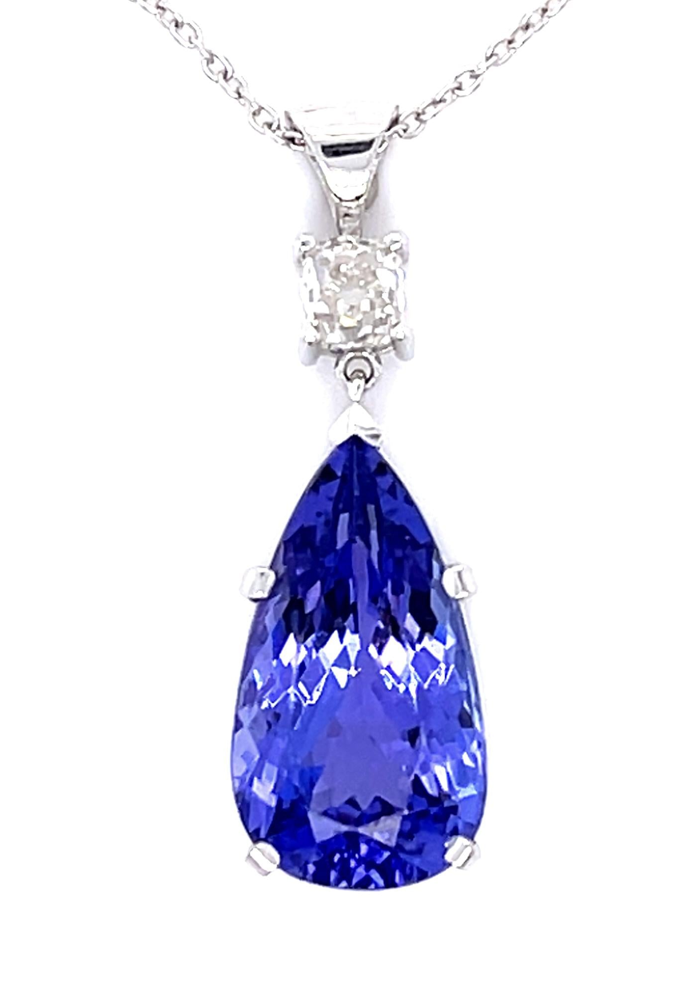 6.36ct Tanzanite 14KW Pendant