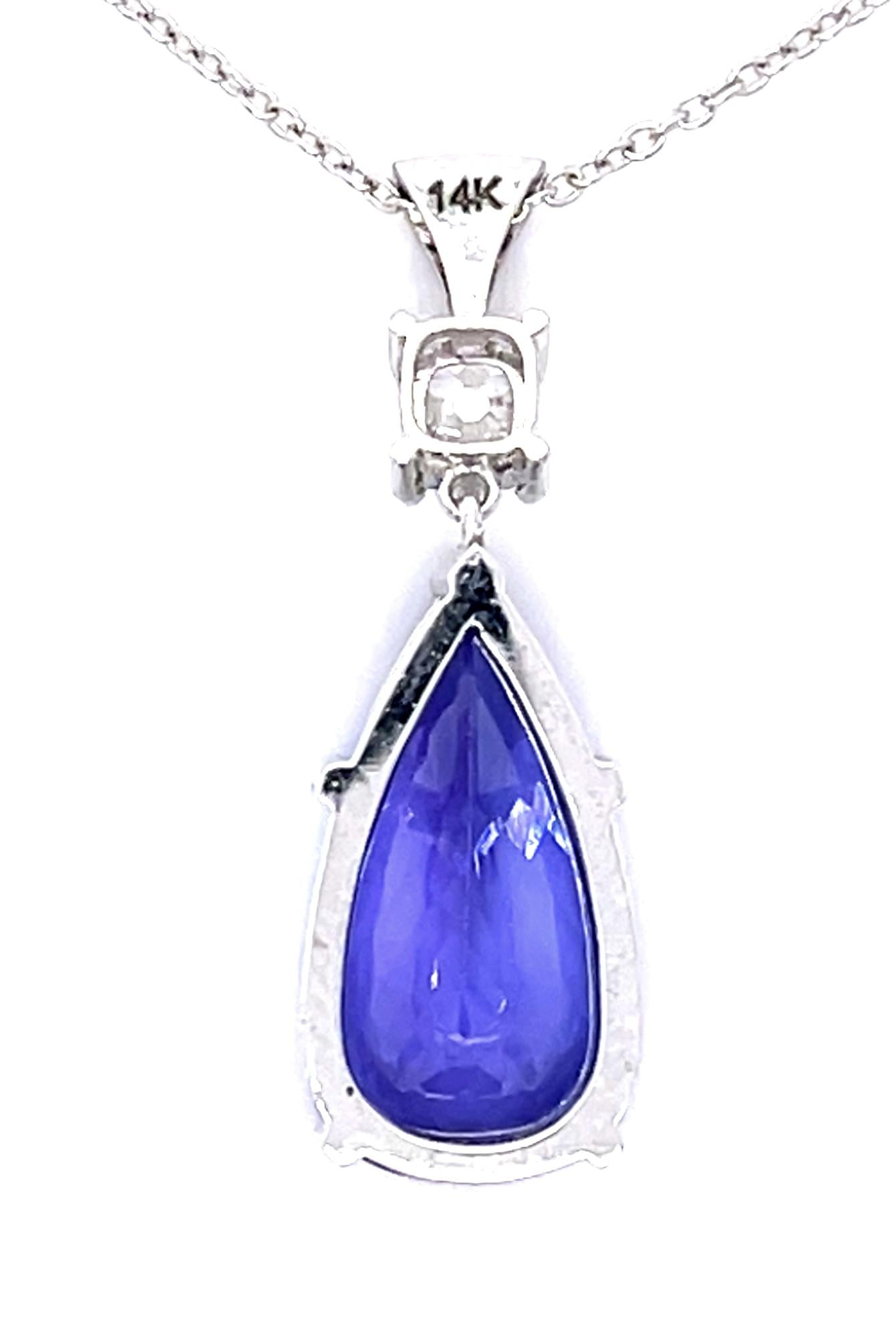 6.36ct Tanzanite 14KW Pendant