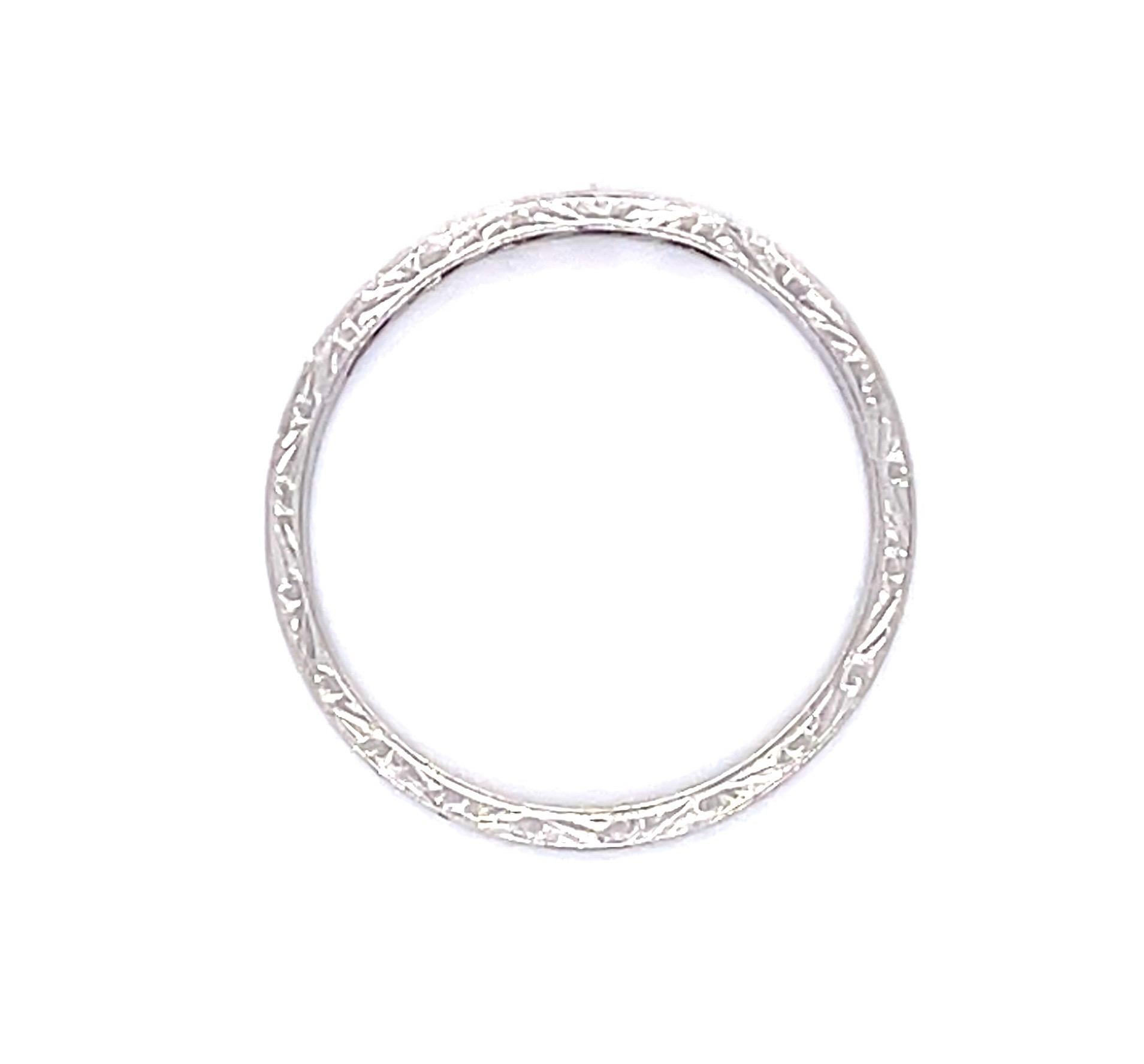 Original Art Deco .10ct Diamond PT Band Ring