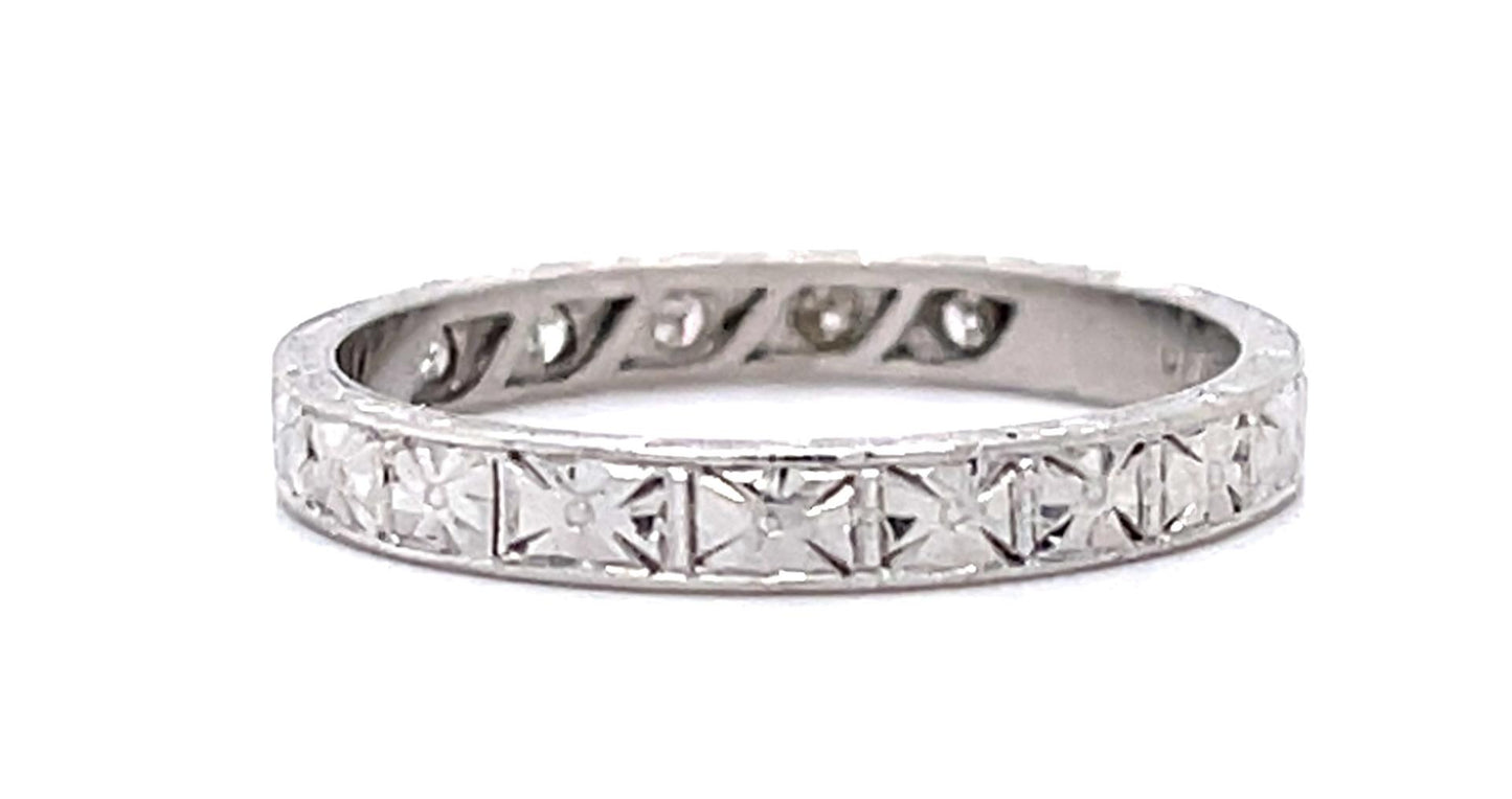 Original Art Deco .10ct Diamond PT Band Ring