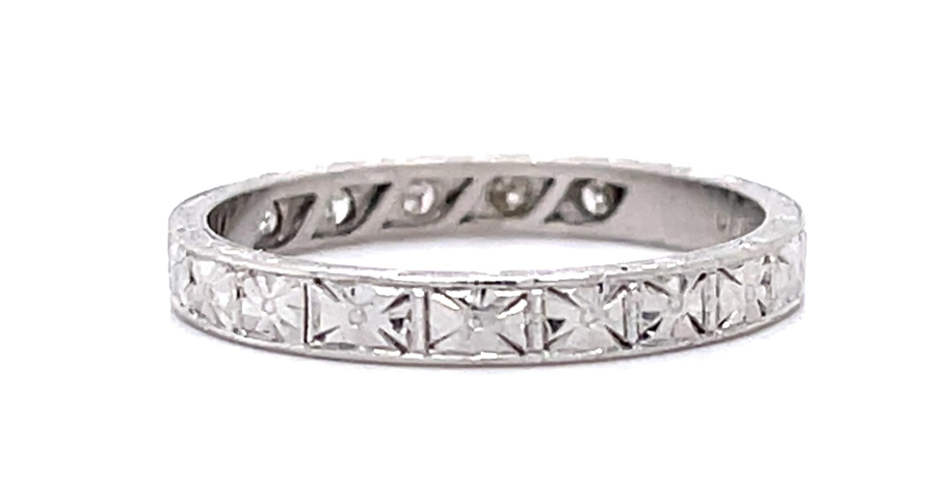 Original Art Deco .10ct Diamond PT Band Ring