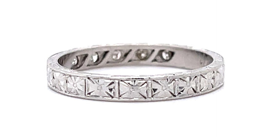Original Art Deco .10ct Diamond PT Band Ring