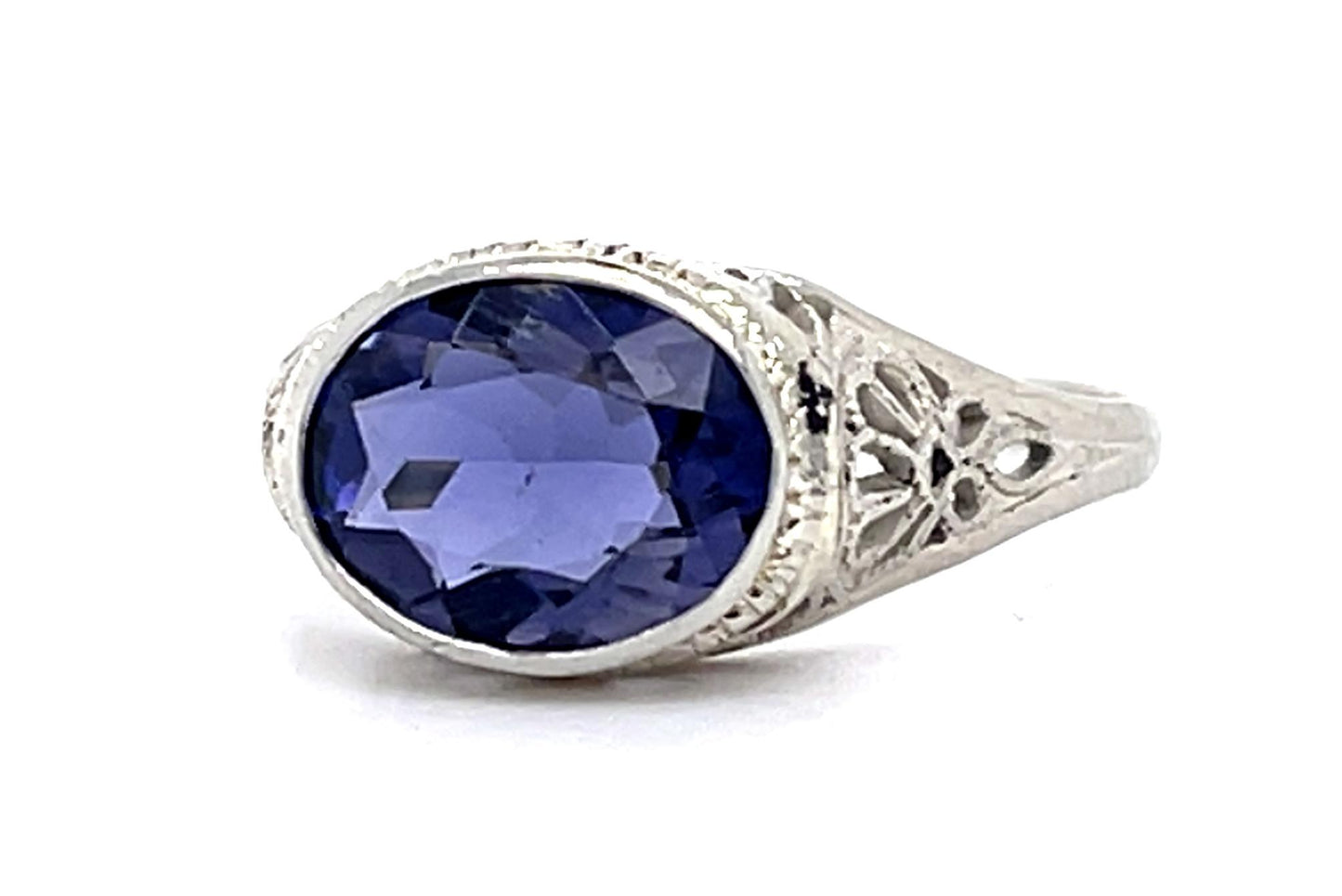 Original Art Deco 2ct Iolite 14KW Ring (Vintage 1930s)