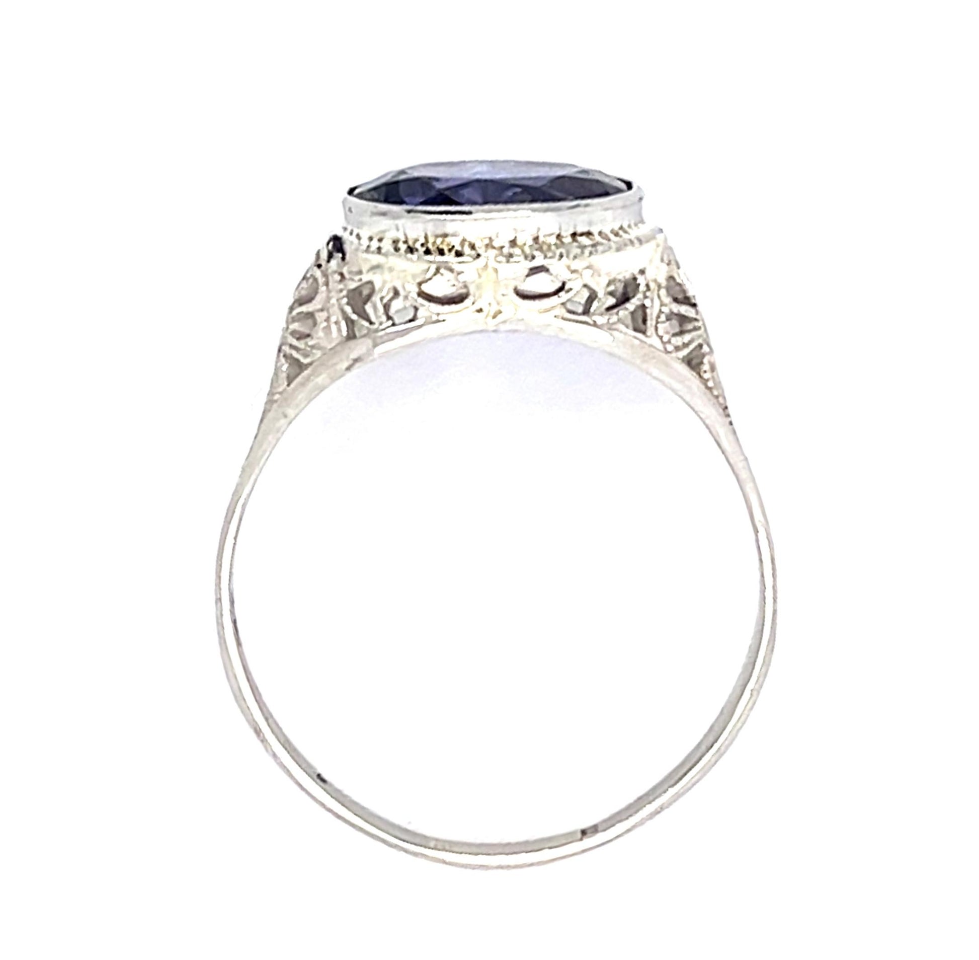 Original Art Deco 2ct Iolite 14KW Ring (Vintage 1930s)