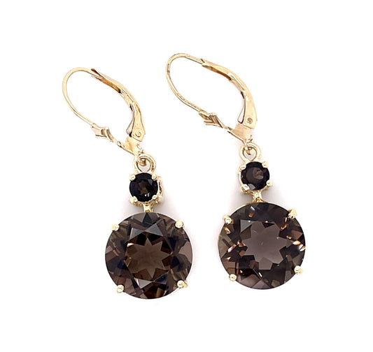 10ct Smoky Topaz 14KY Drop Earrings