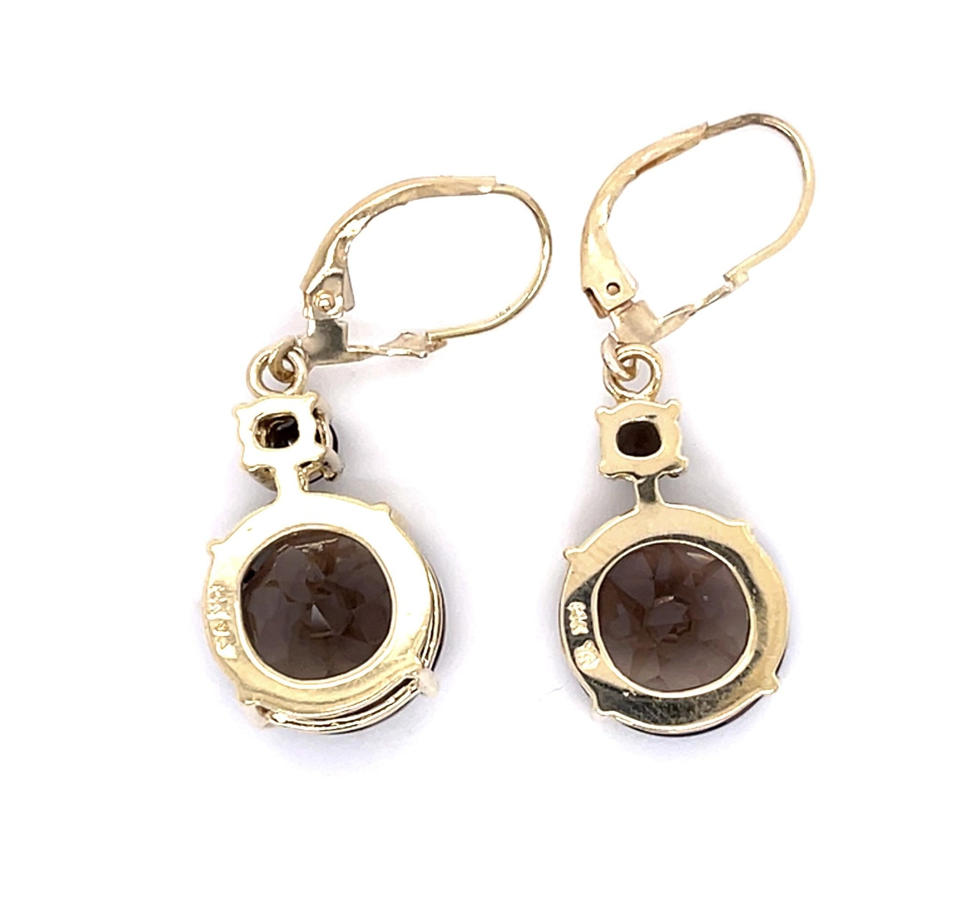 10ct Smoky Topaz 14KY Drop Earrings