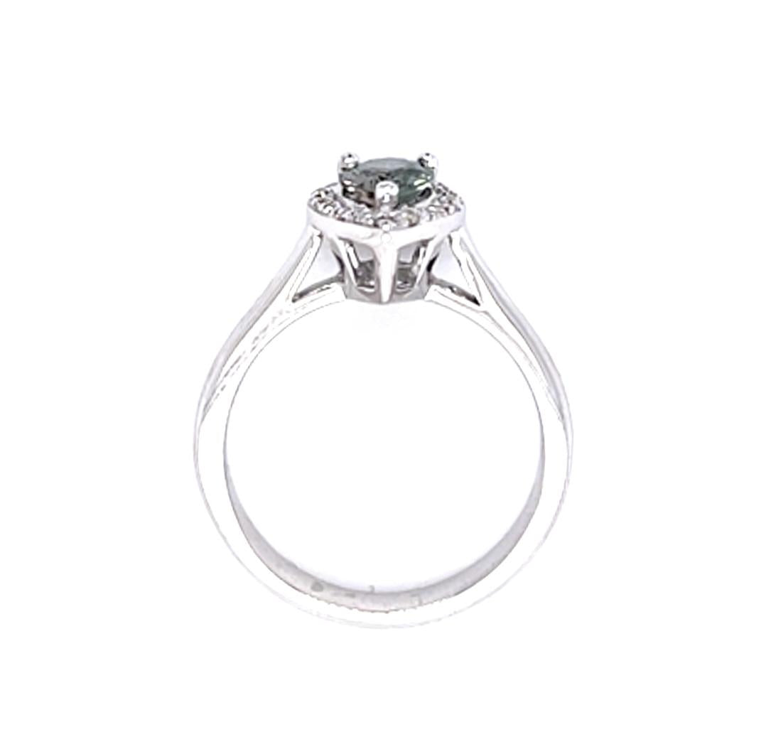 .64ct Pear Alexandrite .18ct Diamond 18KW Ring