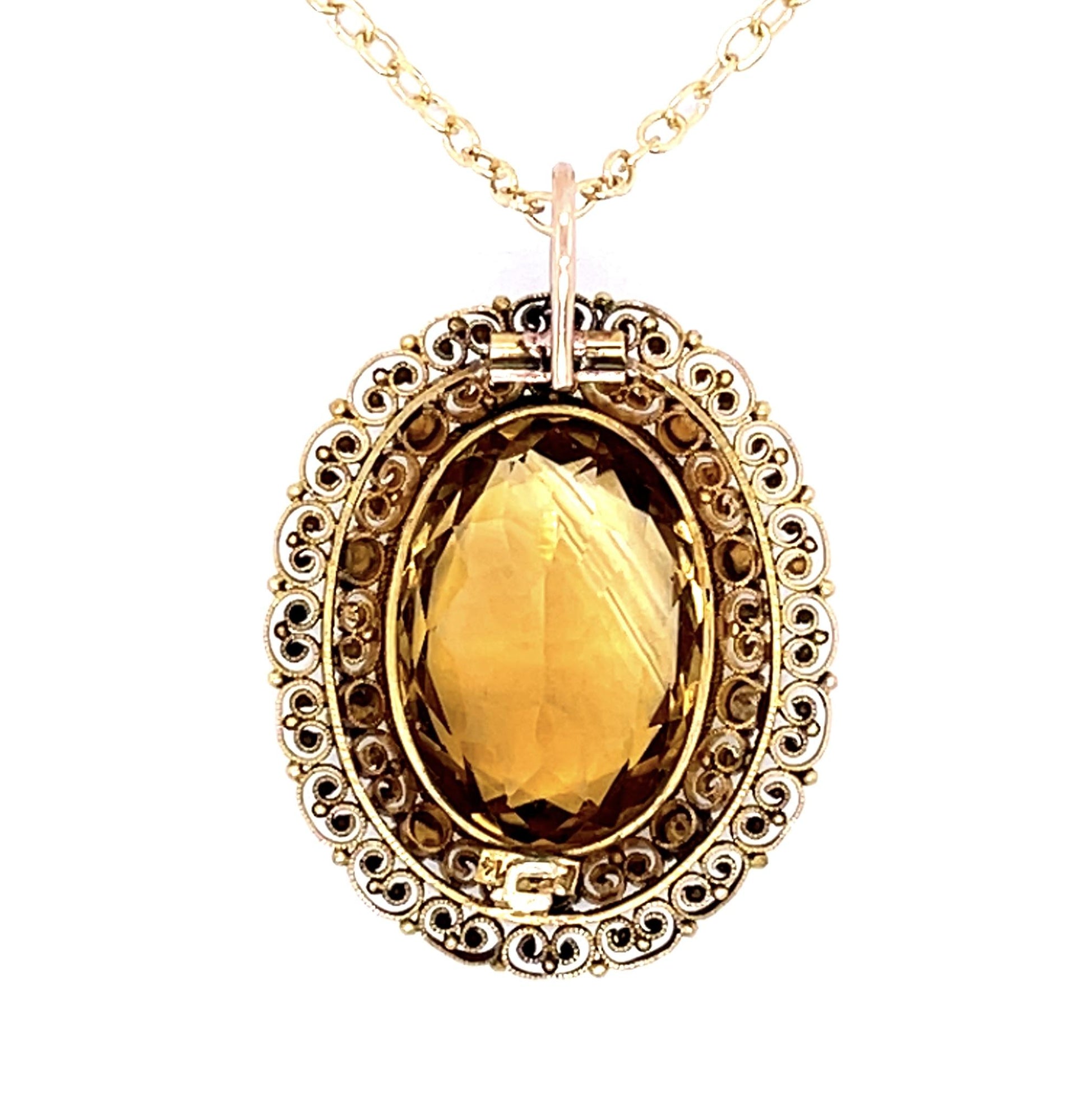 Original Victorian 18ct Citrine 14KY Pendant (Antique 1870s)