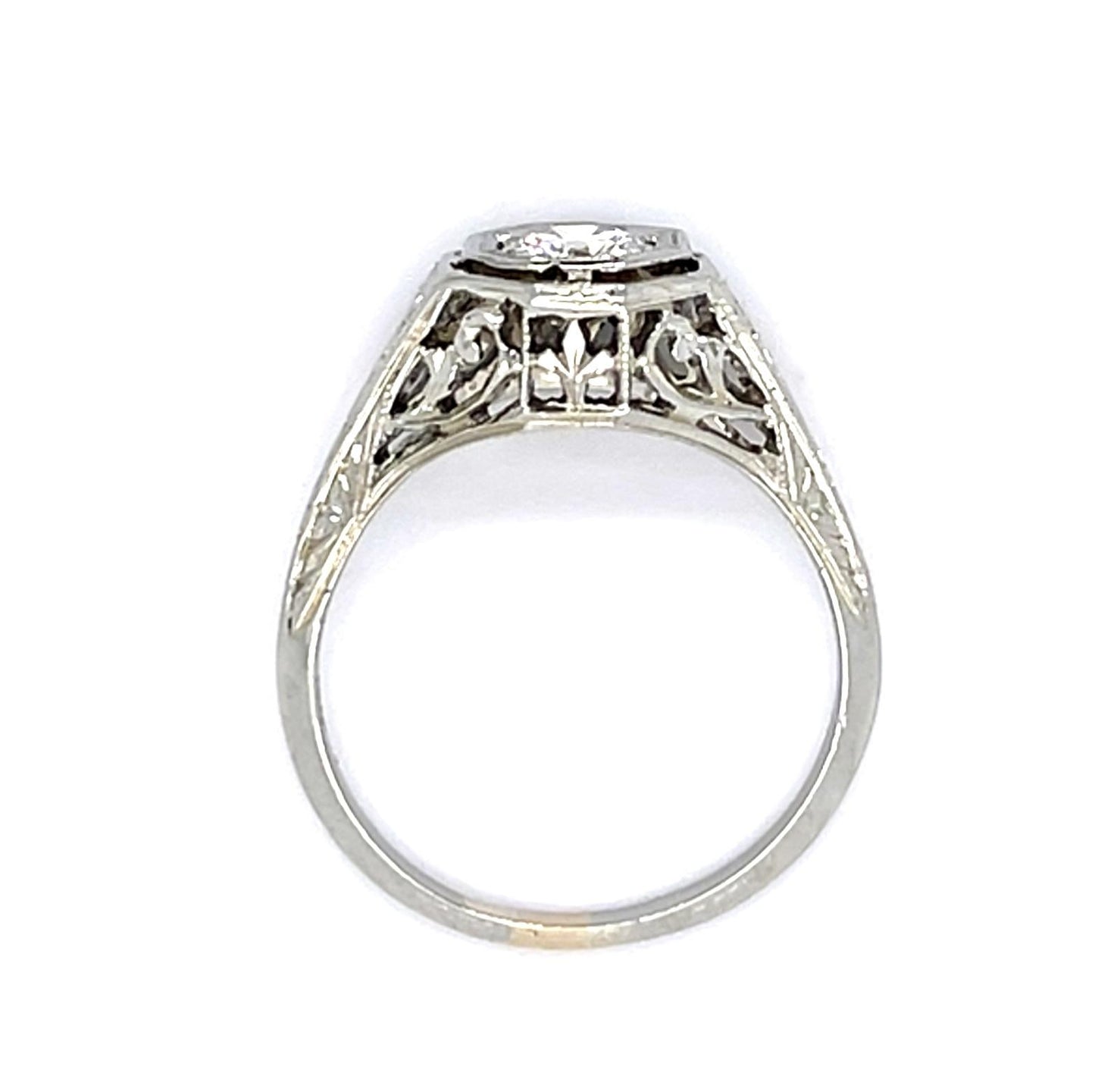 Original .38ct Euro Diamond 18KW Ring (Vintage 1930s)