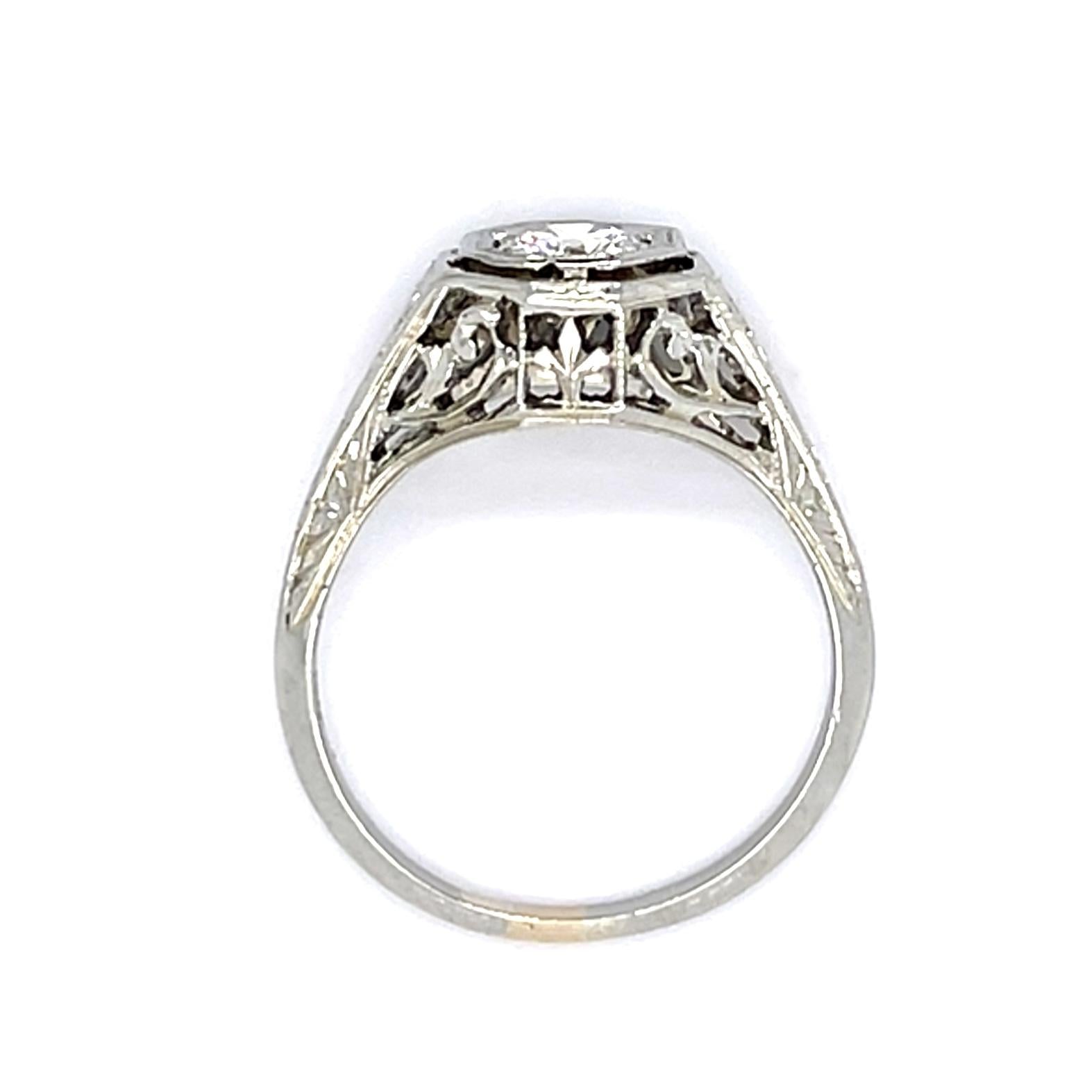 Original .38ct Euro Diamond 18KW Ring (Vintage 1930s)