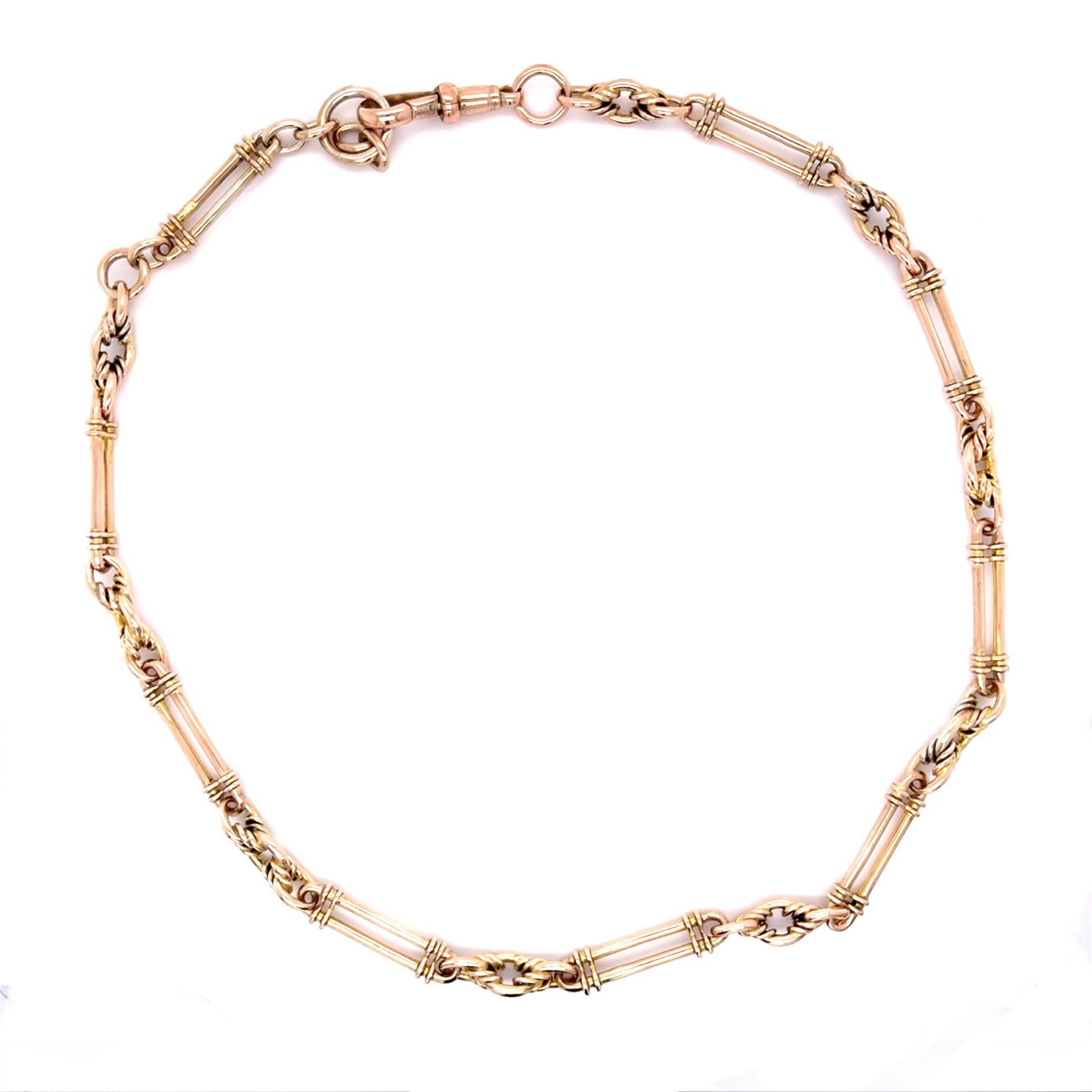 Original Victorian 9KY Handmade Necklace (Antique 1870s)