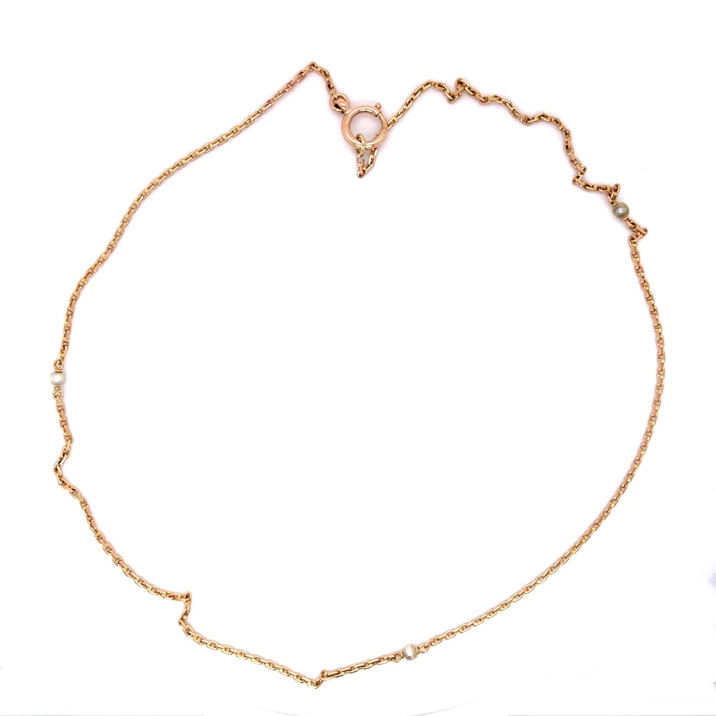 Original Victorian Natural Pearl 14KY Necklace