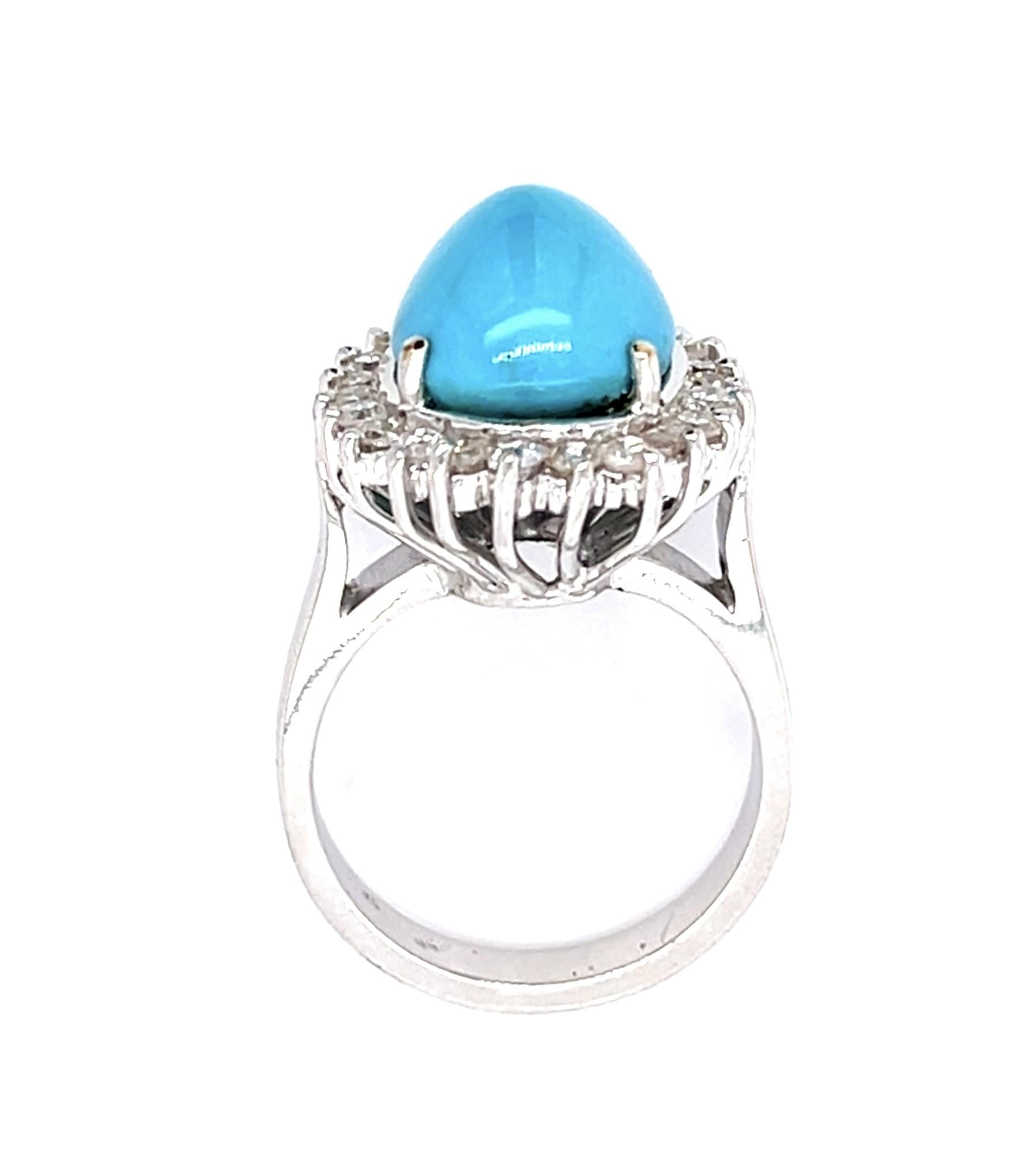 6.50ct Turquoise 18KW Ring