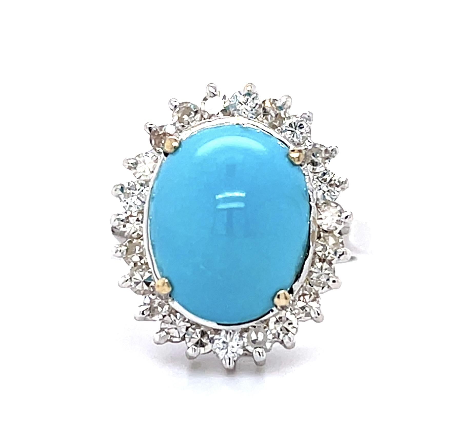 6.50ct Turquoise 18KW Ring
