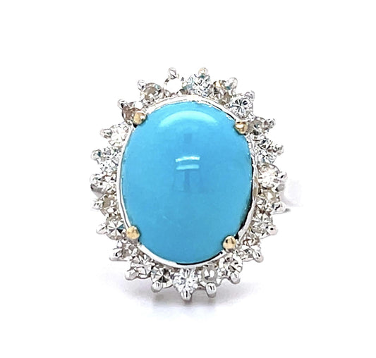 6.50ct Turquoise 18KW Ring