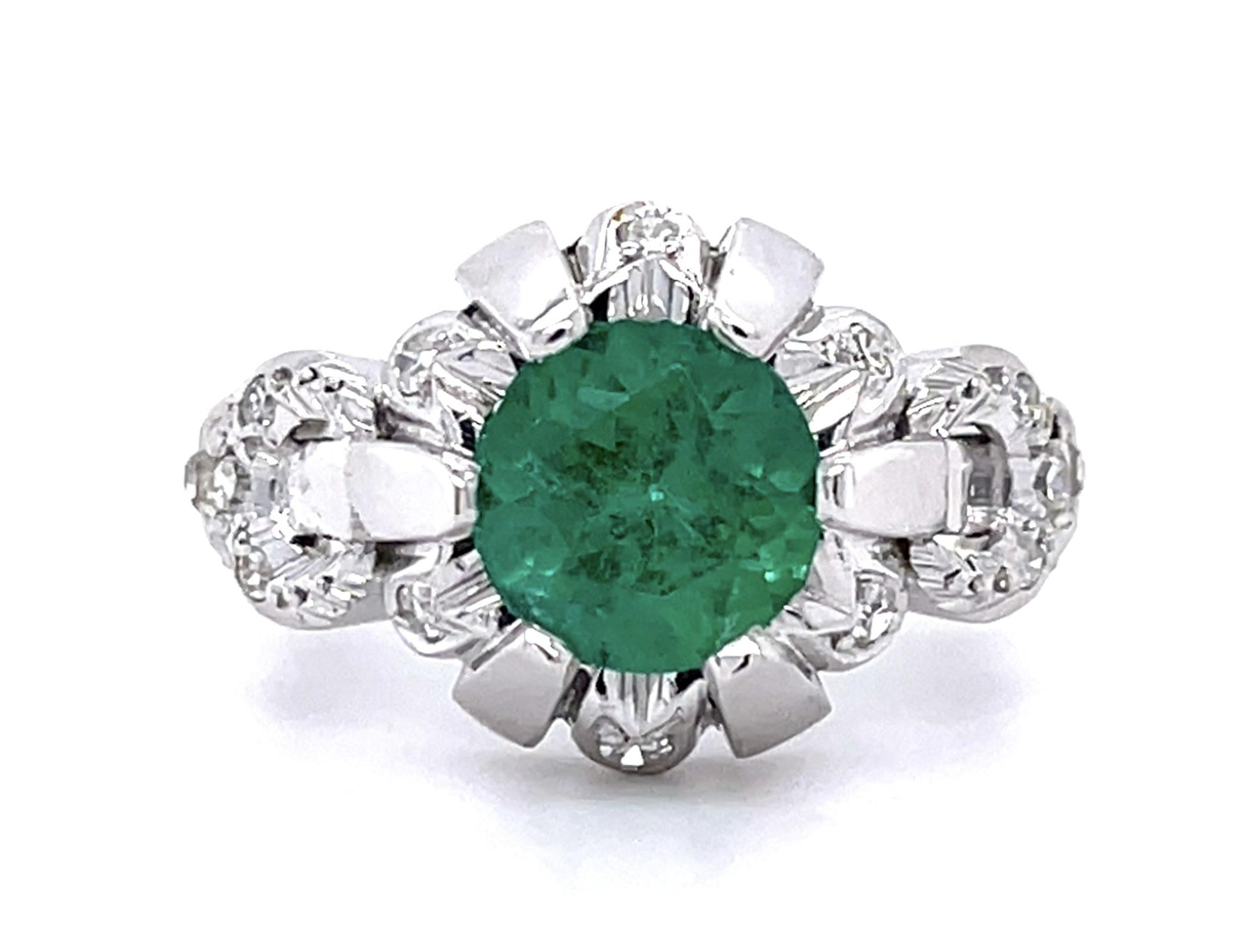 Original 1.85ct Emerald PT Ring (Vintage 1930s)