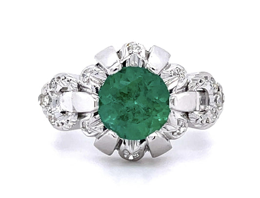 Original 1.85ct Emerald PT Ring (Vintage 1930s)