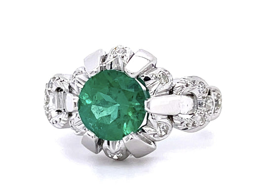 Original 1.85ct Emerald PT Ring (Vintage 1930s)