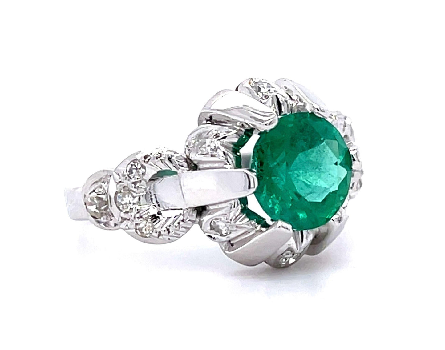 Original 1.85ct Emerald PT Ring (Vintage 1930s)