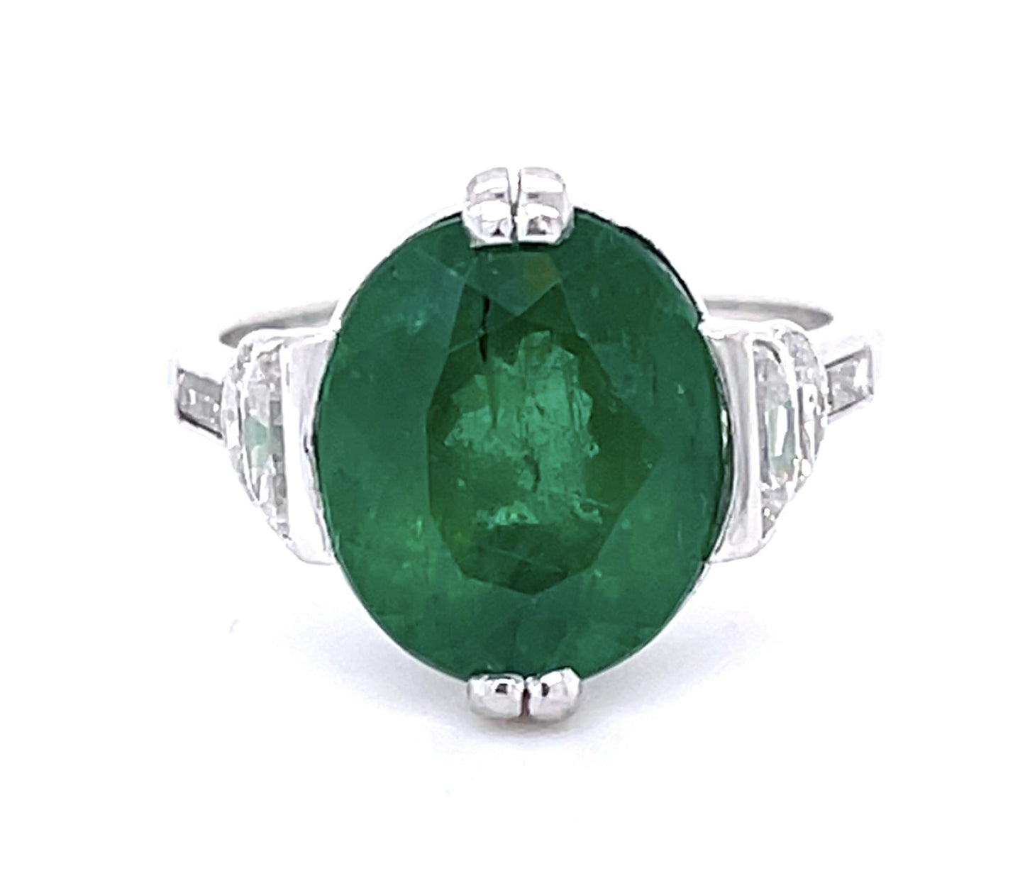 Art Deco 5.05ct Emerald PT Ring (Vintage 1930s)
