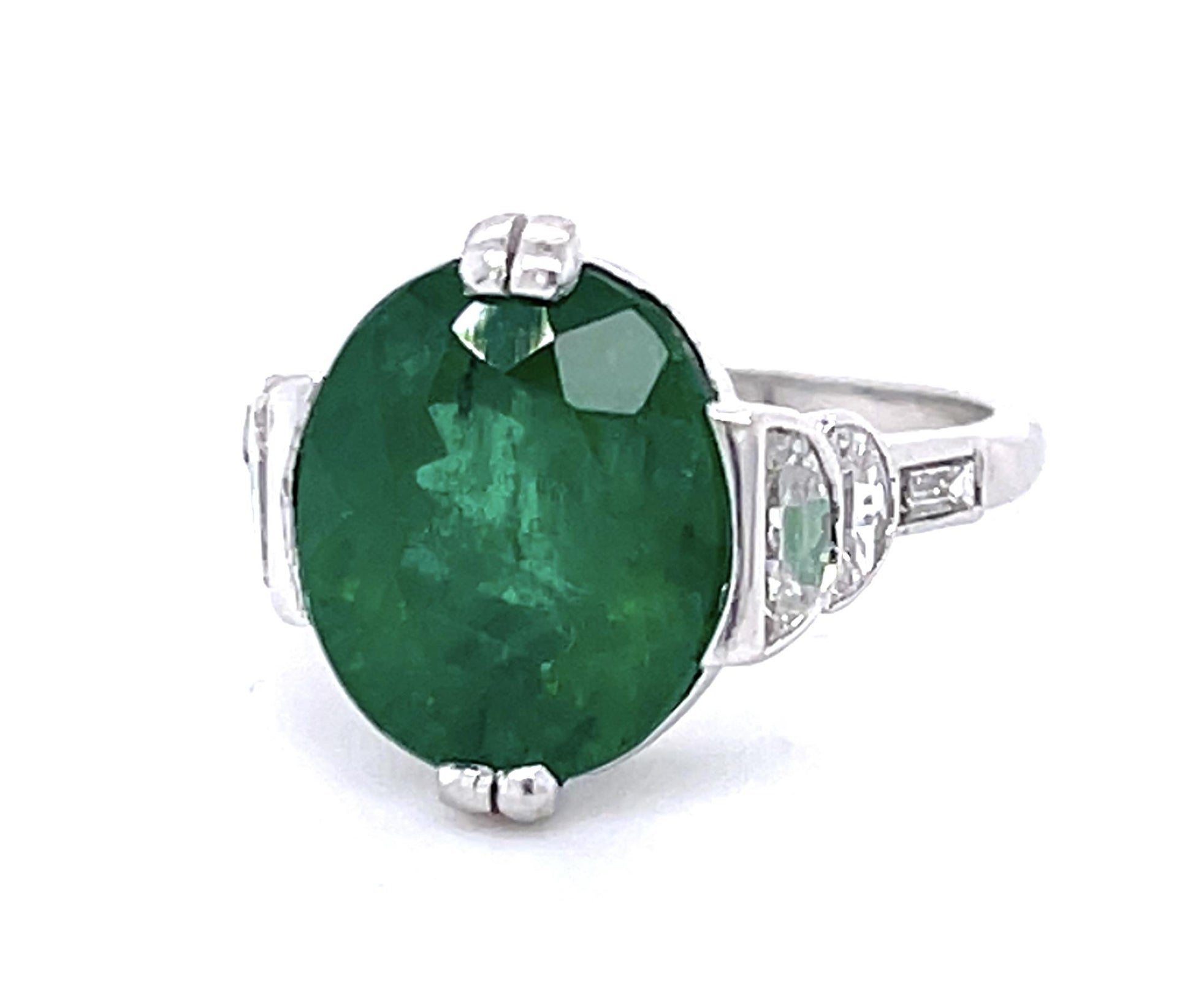 Art Deco 5.05ct Emerald PT Ring (Vintage 1930s)