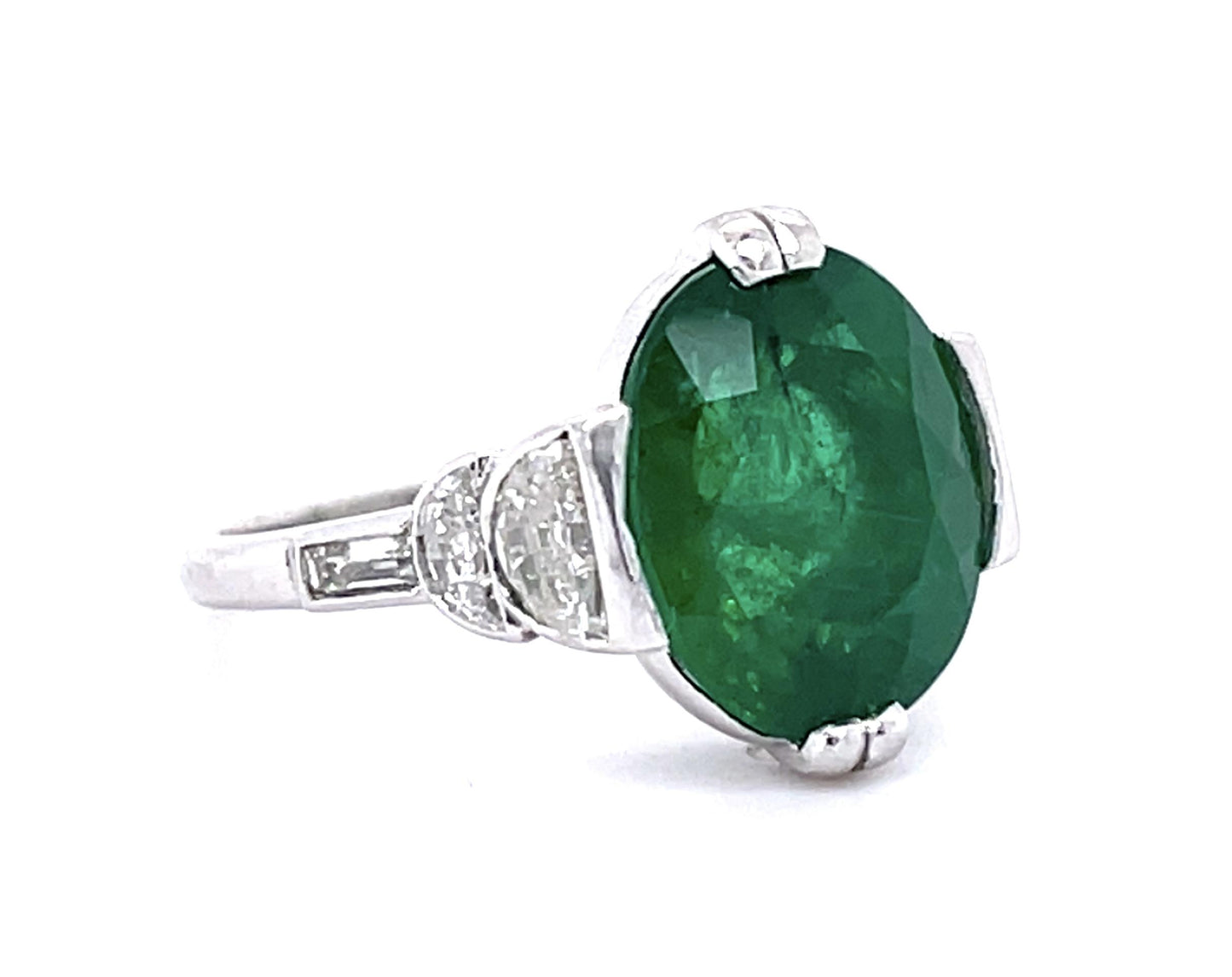 Art Deco 5.05ct Emerald PT Ring (Vintage 1930s)