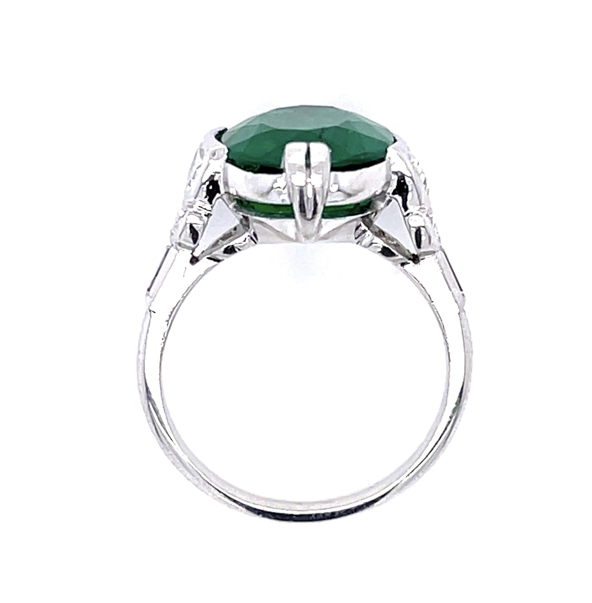 Art Deco 5.05ct Emerald PT Ring (Vintage 1930s)