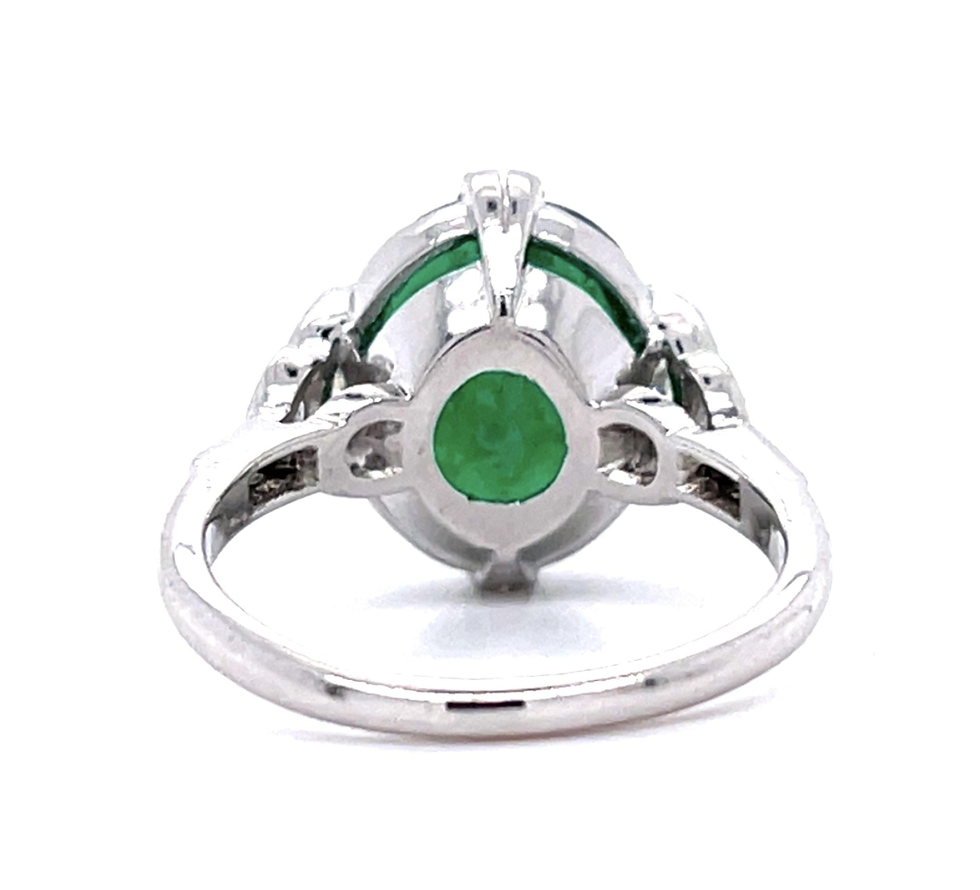 Art Deco 5.05ct Emerald PT Ring (Vintage 1930s)