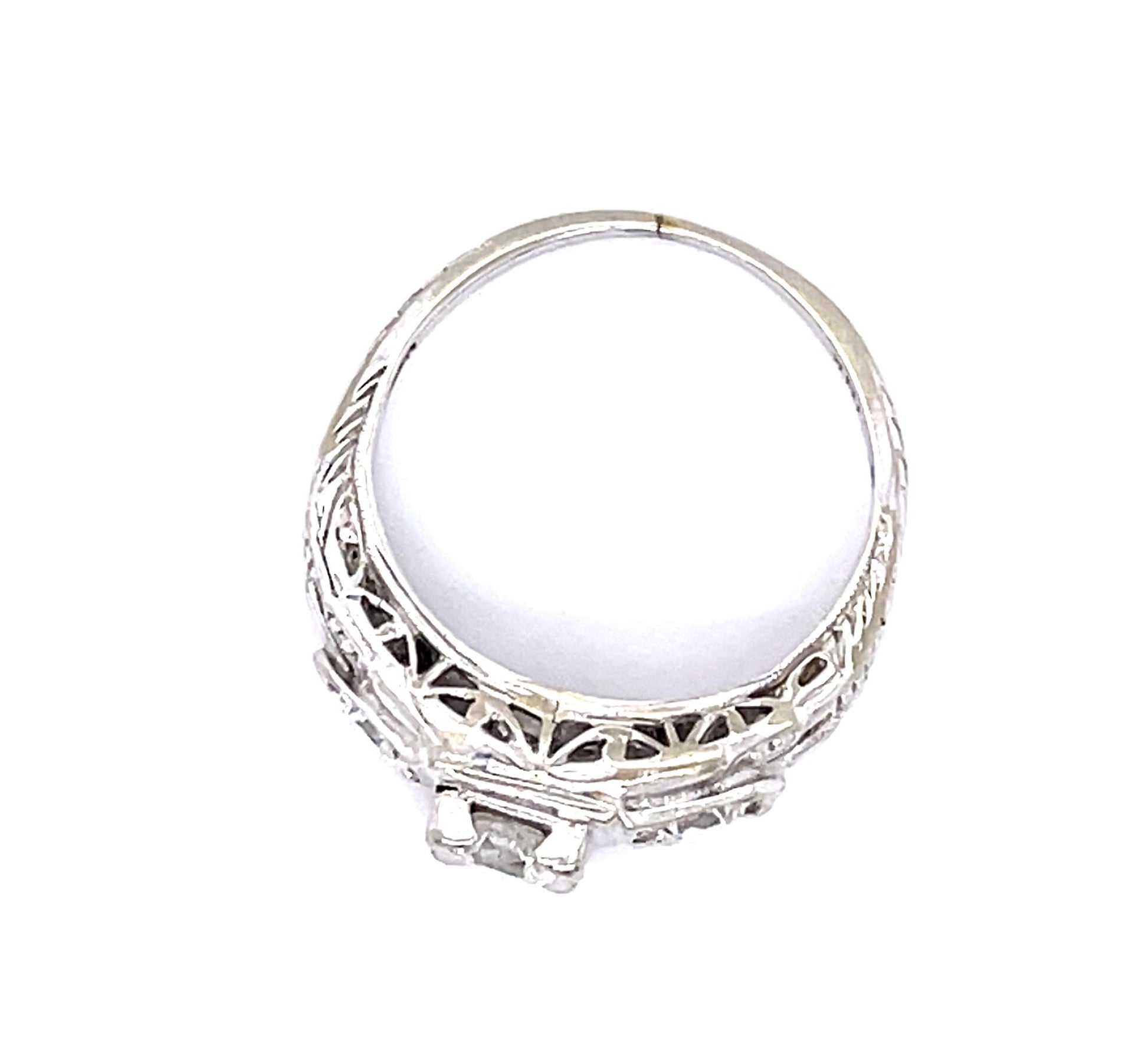 Original Art Deco .44ct Old Euro Diamond 18KW Ring (Vintage 1930s) .46ct SD