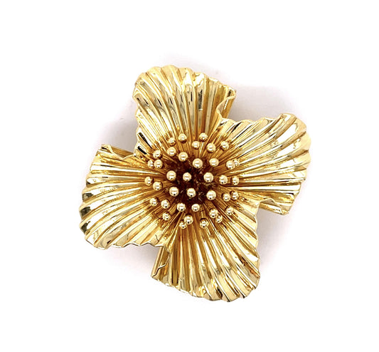Original Tiffany & Company 14KY Flower Brooch (Vintage 1960s)