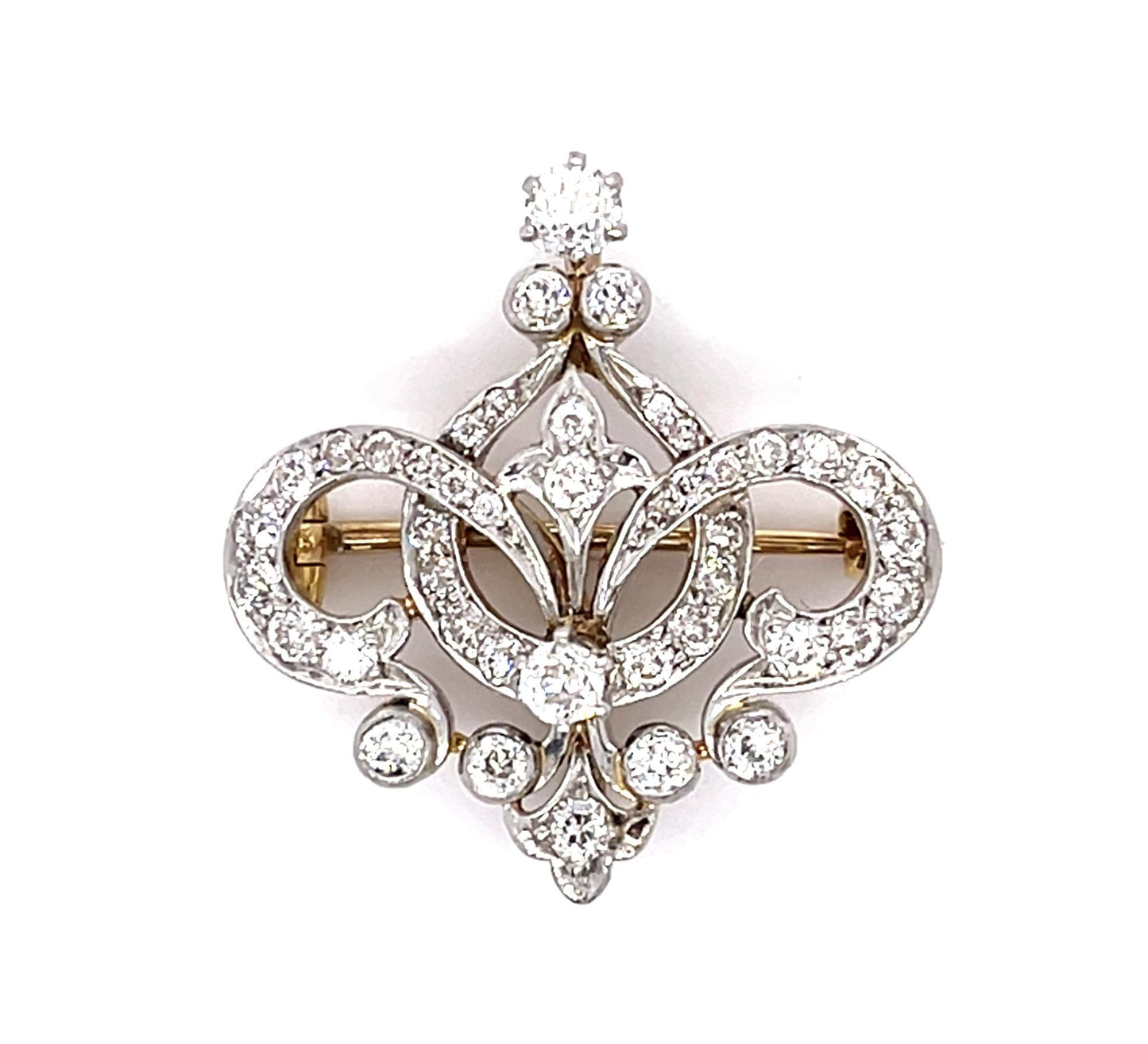 Tiffany & Co Original Edwardian 1.50ct PT+18KY Pendant (Antique 1900s)