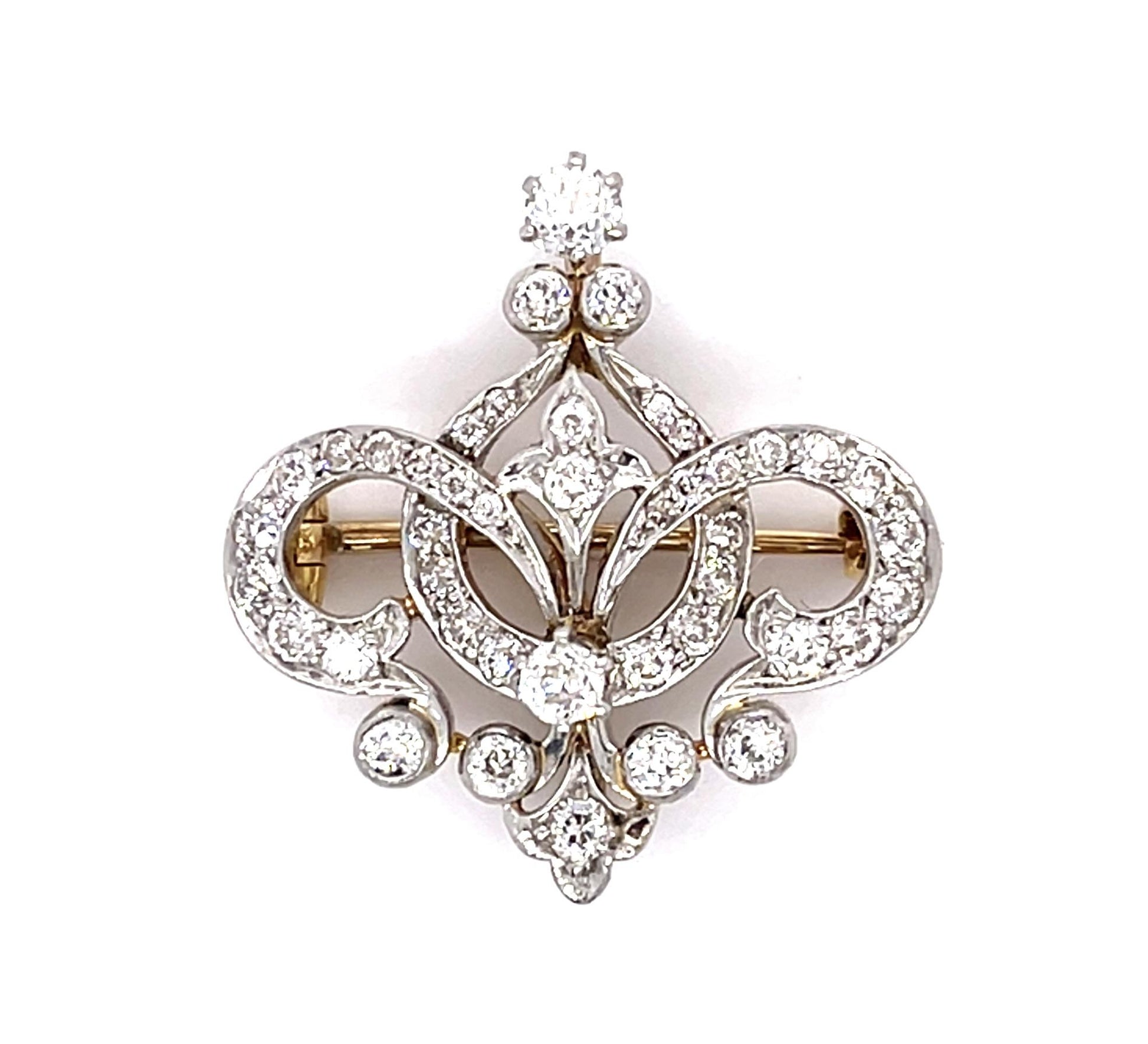 Tiffany & Co Original Edwardian 1.50ct PT+18KY Pendant (Antique 1900s)