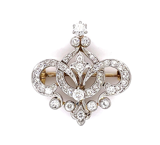 Tiffany & Co Original Edwardian 1.50ct PT+18KY Pendant (Antique 1900s)