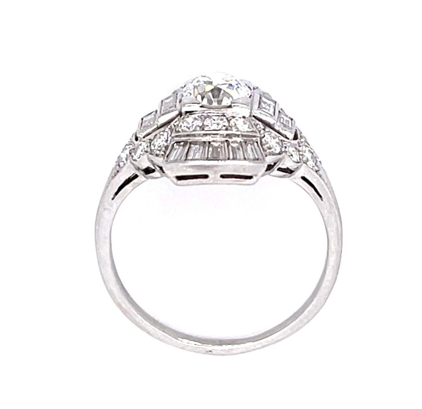 J.E. Caldwell Art Deco Original .80ct European Center Diamond PT Ring