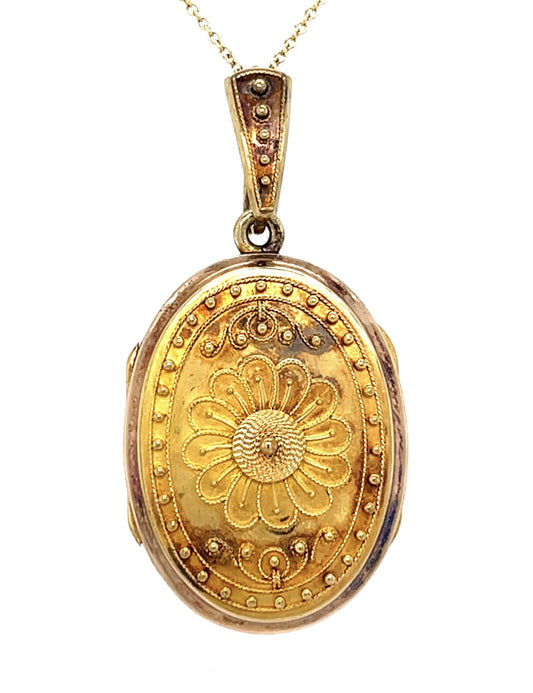 Original Victorian 14KY Locket Pendant (Antique 1880s)
