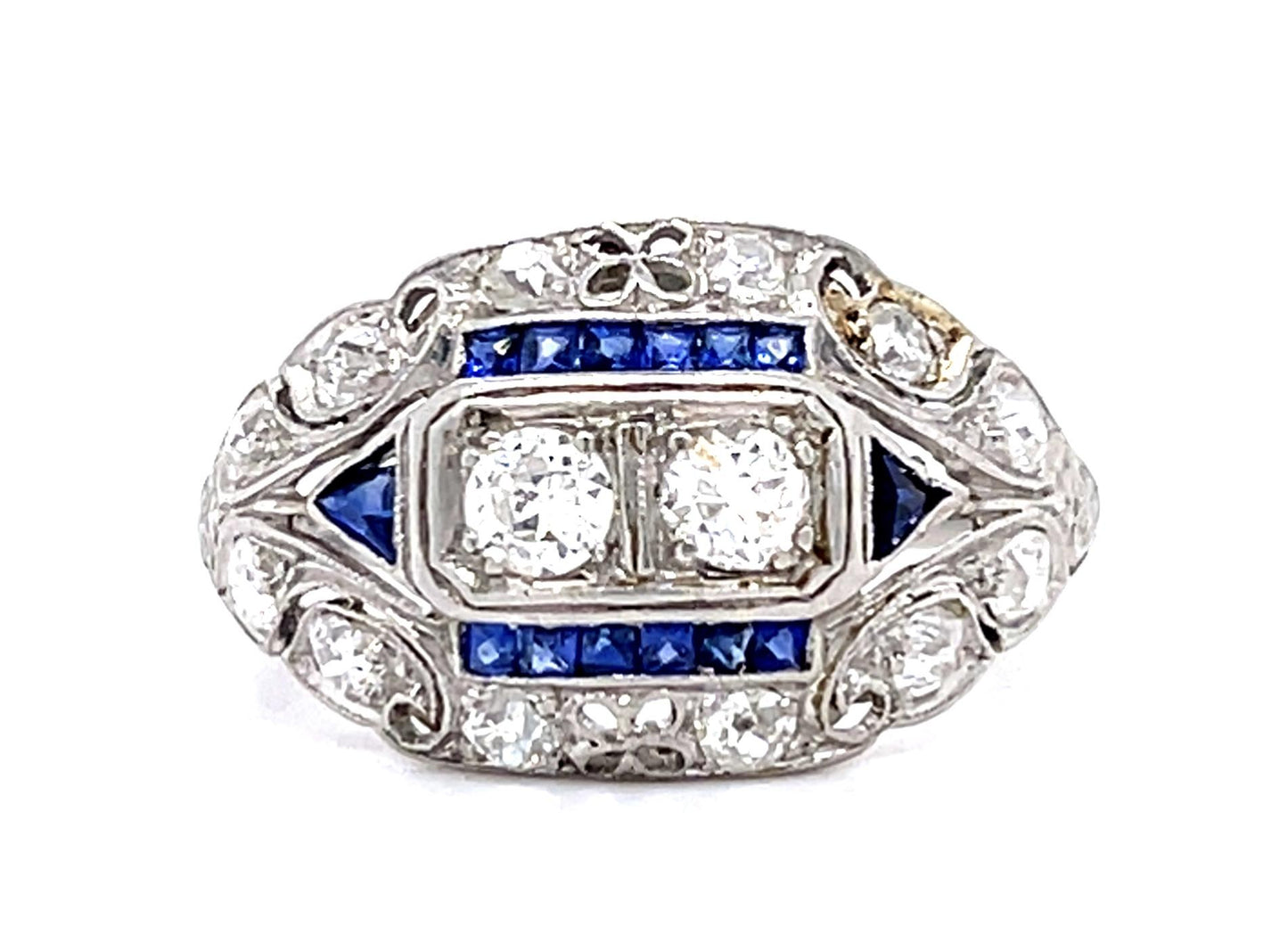 Original Art Deco .90ct Old European Diamond PT Ring (Antique 1920s)