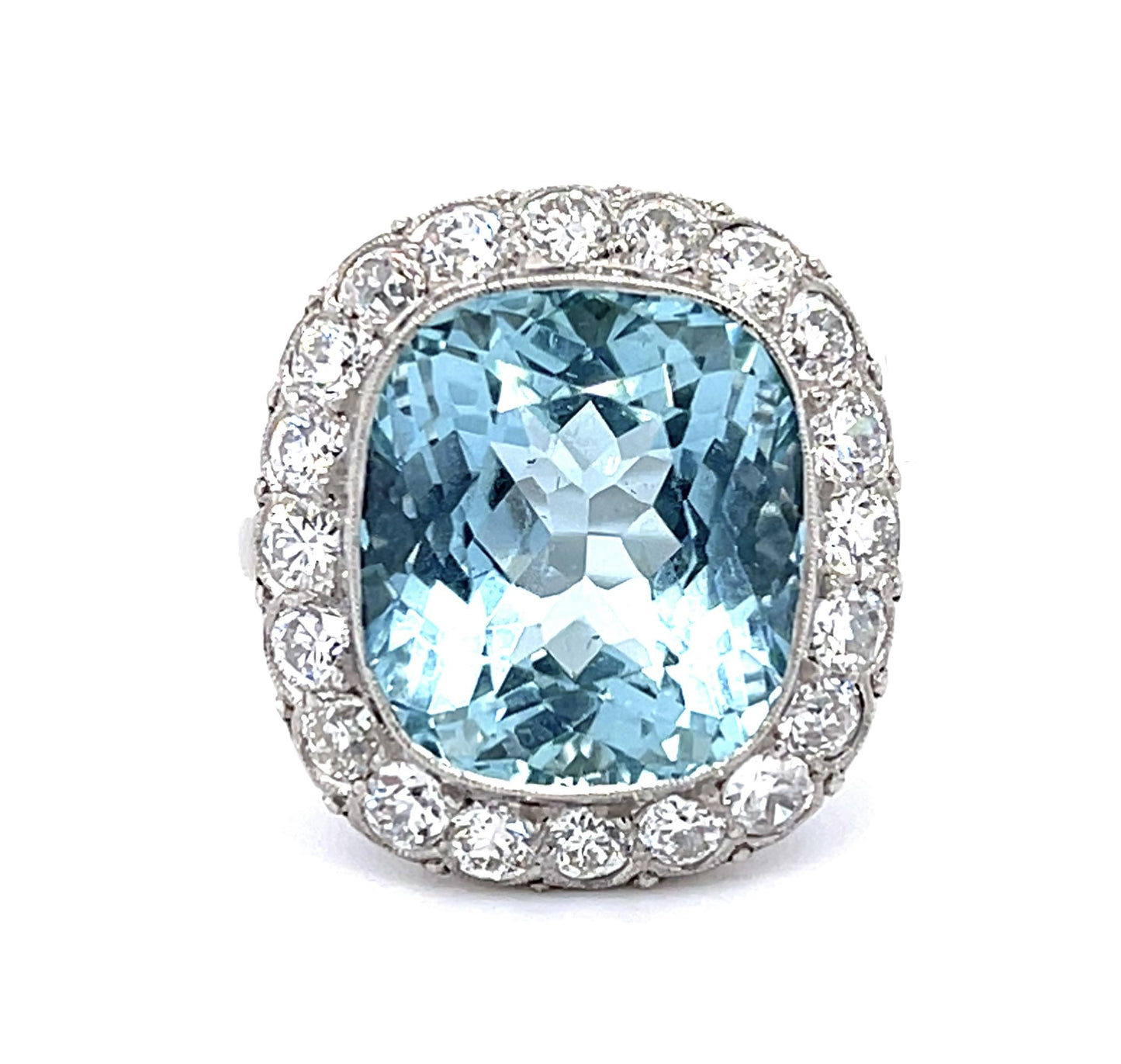 8.84ct Aquamarine Platinum Handmade Ring