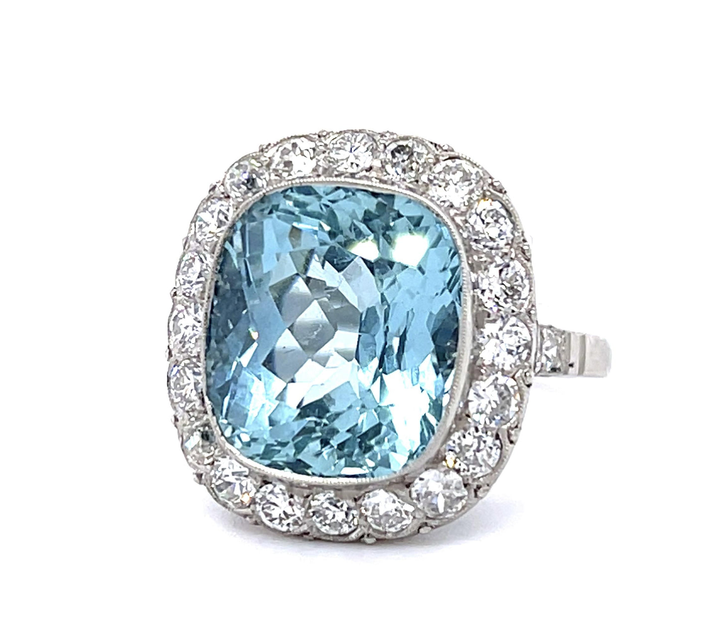 8.84ct Aquamarine Platinum Handmade Ring